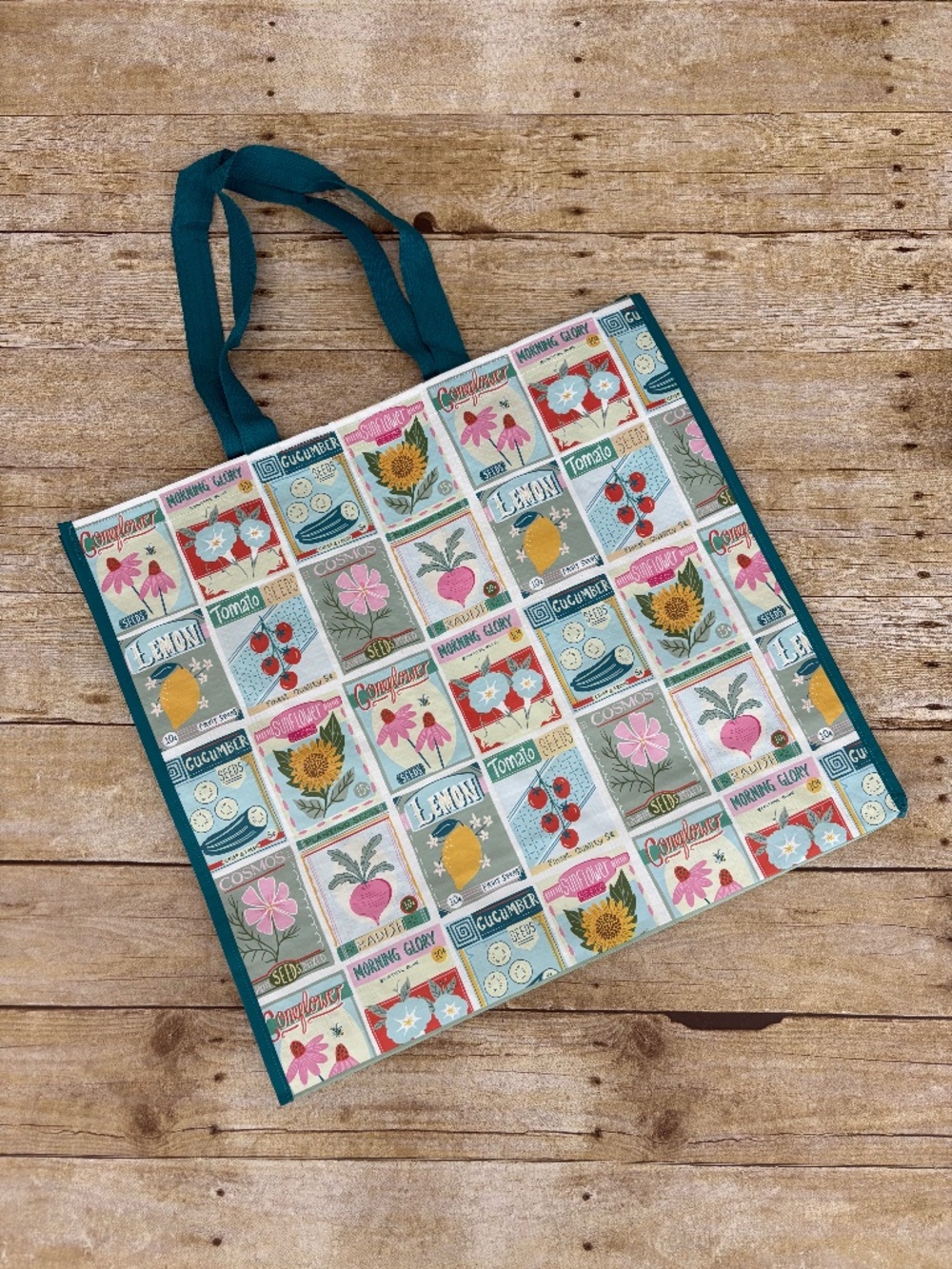 TJ Maxx Reusable Shopping Bag Flower & Vegetable Seeds New